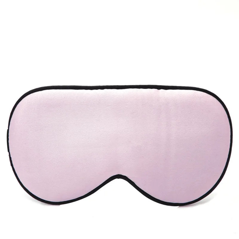 Double-sided mulberry silk eye mask in champagne colour with embroidered print.