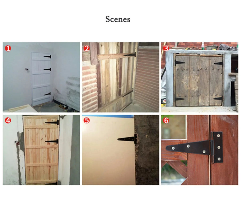 Fixed T-shaped iron hinge for wooden doors with straight arm and 175-degree opening