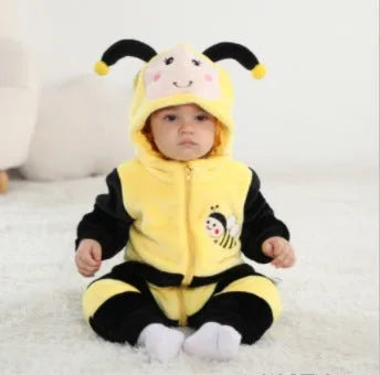 Children's acetate fibre long sleeve romper in DD6185 yellow on a white background