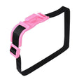 Car safety buckle for pregnant women in black with raised belt adjuster on car seat