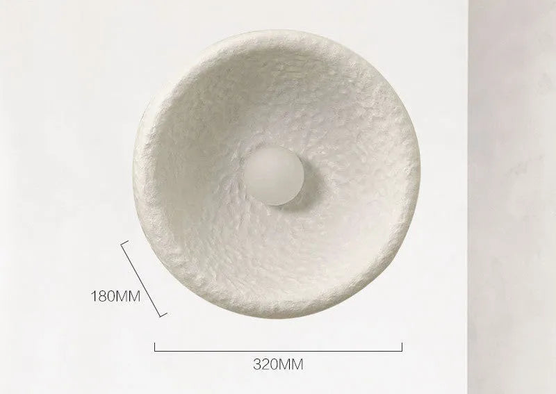 Japanese minimalist wall lamp with resin shade in 20cm, 26cm or 32cm diameter