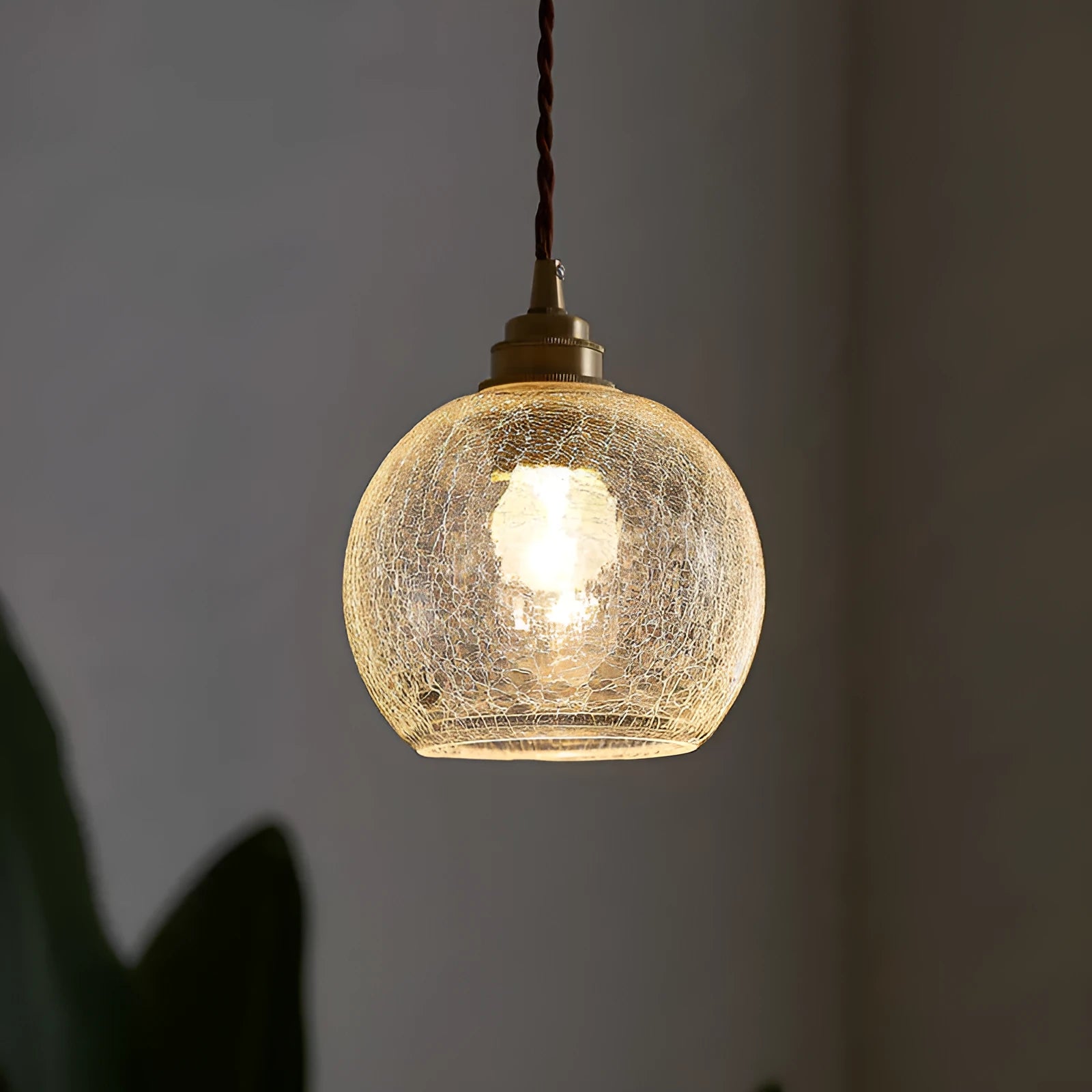 Copper and glass ball chandelier ceiling light with retro design