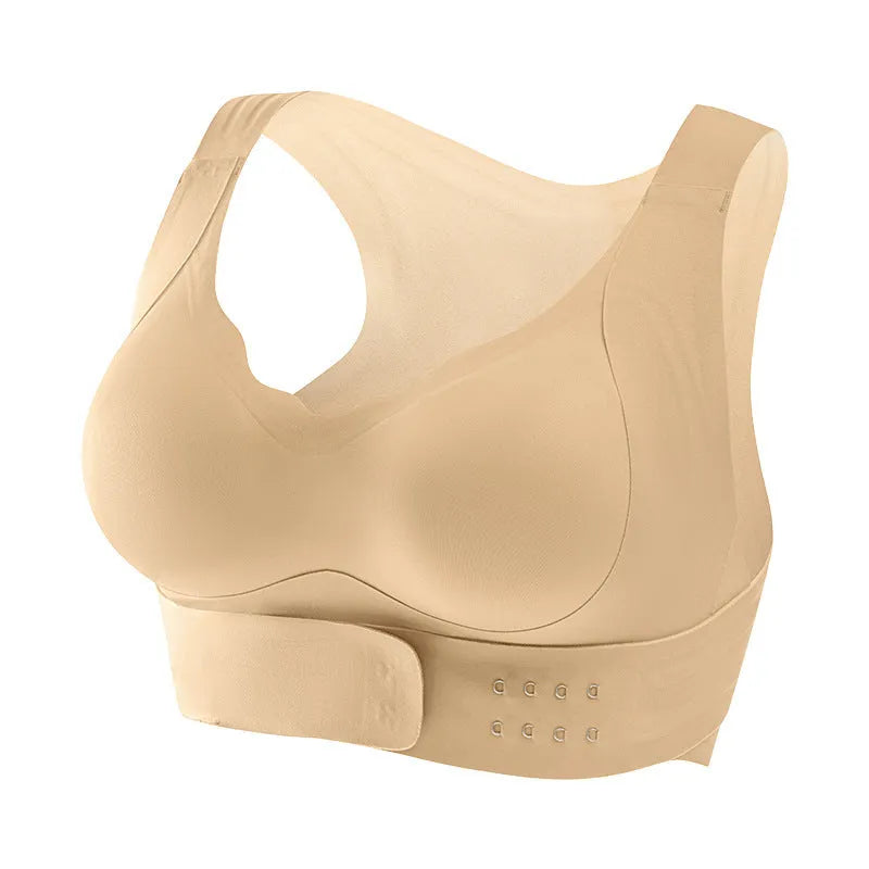Women's cross back shaping bra with front buckle closure for yoga and exercise wear