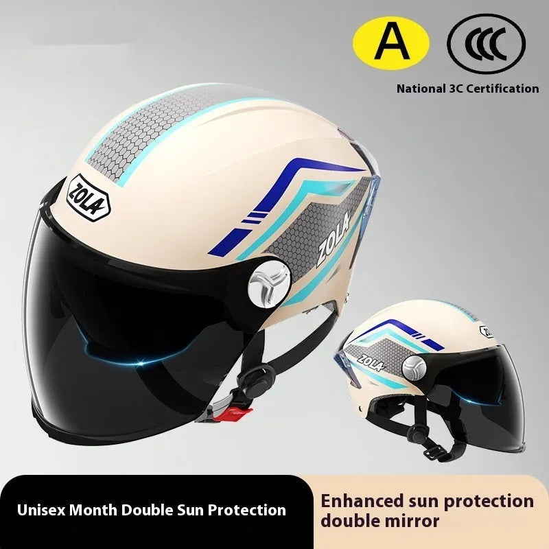 Children's 3C safety helmet in ABS construction with universal fit for motorcycle and bicycle riding