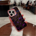 Frosted protective phone case for Apple iPhone with honeycomb texture in Moonlight Black colour.