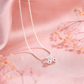S925 sterling silver cherry pendant necklace with snake bone chain adjustable 21-50cm