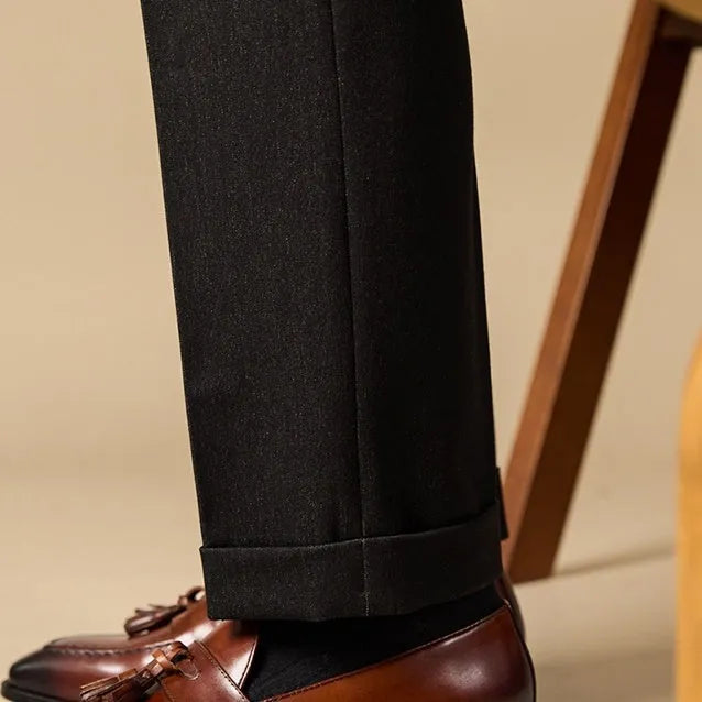 Men's genuine leather tassel loafers in black and coffee colours with pigskin lining
