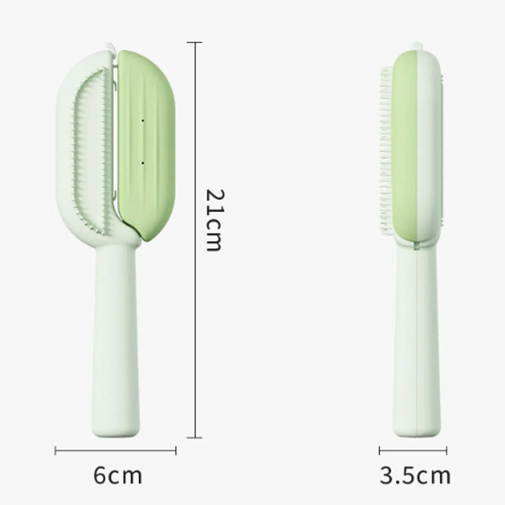Blue pet comb with water tank for floating hair removal during dog and cat grooming