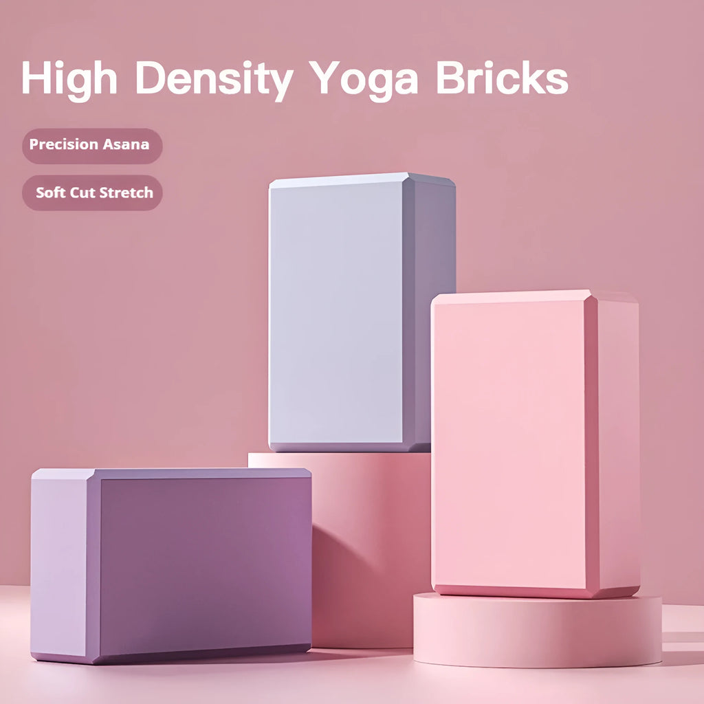 EVA yoga block with hexagonal ridges in solid colour for fitness training