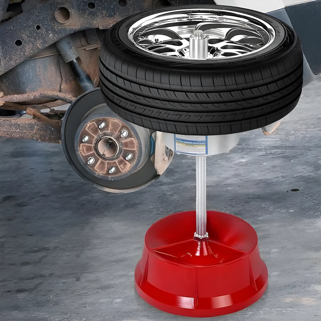 Portable aluminium hub balancer with bull's eye level for tyre balancing