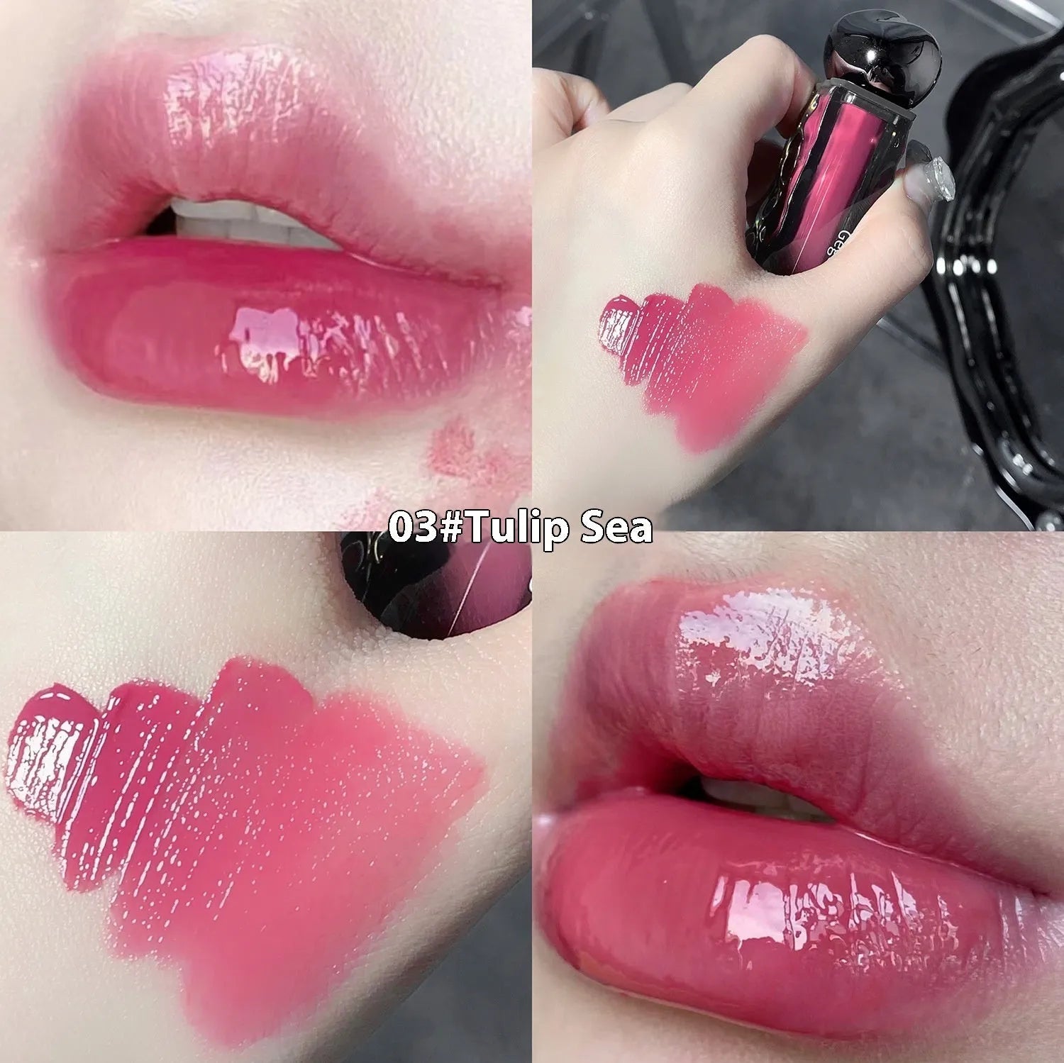 Glacier Lava Lip Lacquer mirror lip gloss in water-light texture with seven colour options