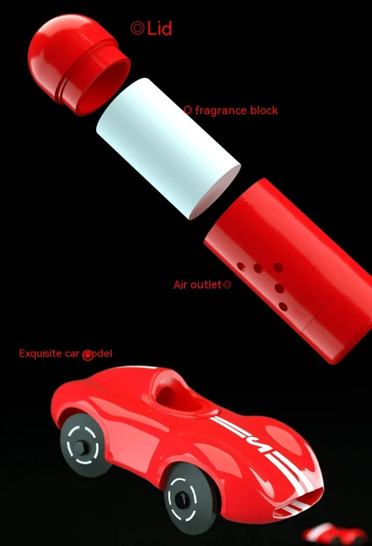 Solar-powered round car air freshener decorative device in black, red or white colour