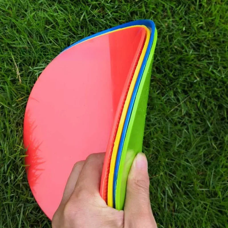 Soft TPE football training target pad with 23cm diameter in multiple colour options