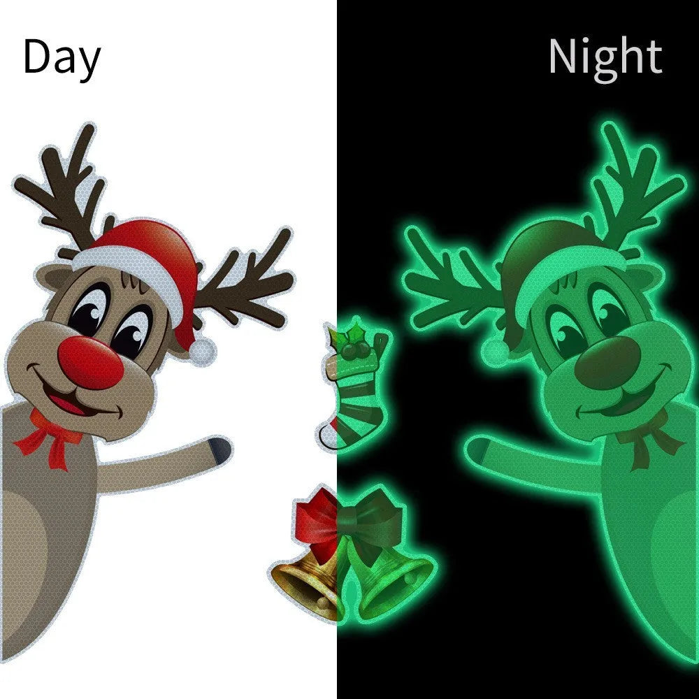 Christmas elk bell magnetic luminous reflective bumper stickers for car decoration in YFC002 colour