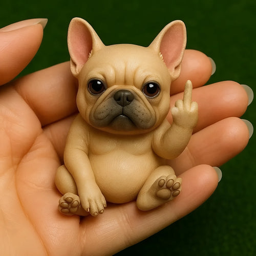 Resin animal middle finger doll in cat, dog, elephant, frog, Highland cattle, mouse, or turtle style.