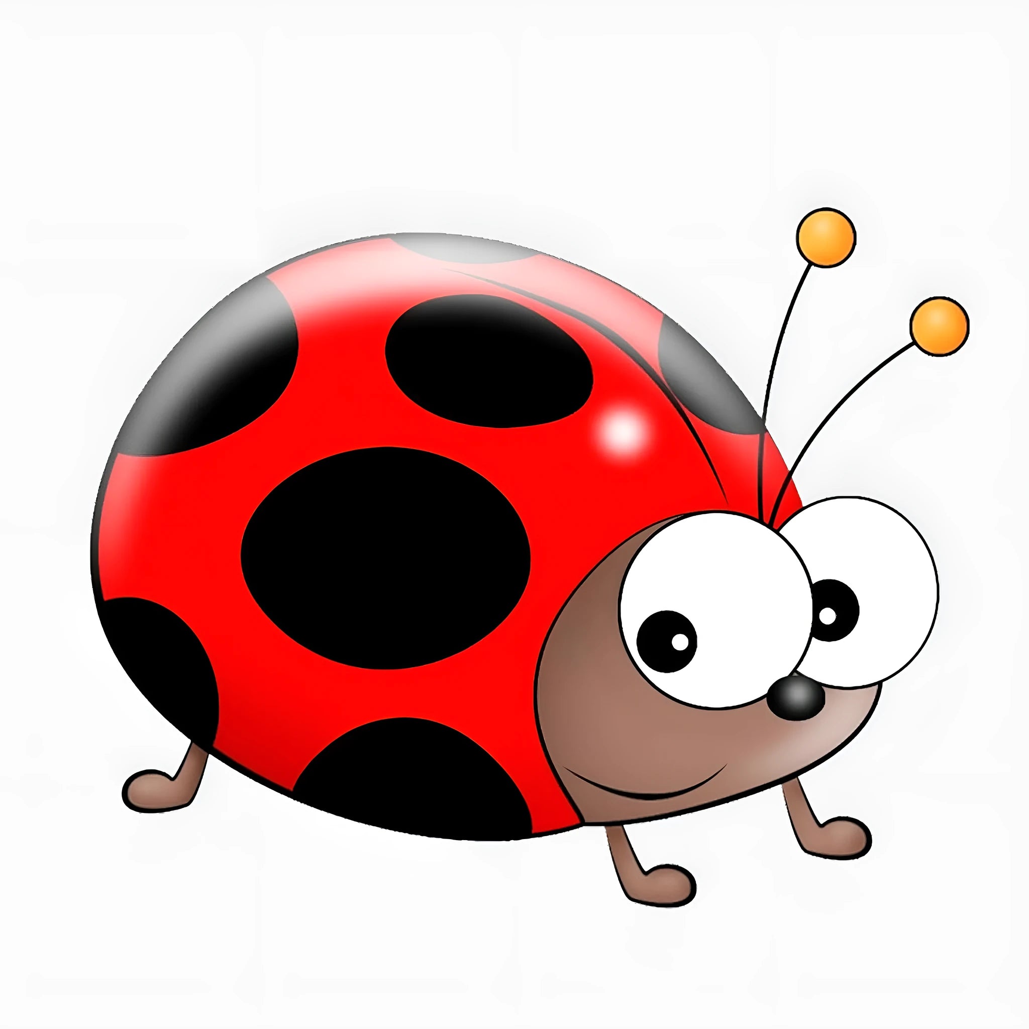 Large 14.5cm red and black ladybird cartoon decal sticker on a white background