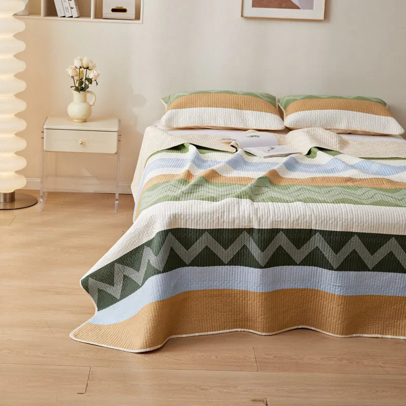 Pure cotton printed bed sheet three-piece set in modern design for 2.2 metre bed frame