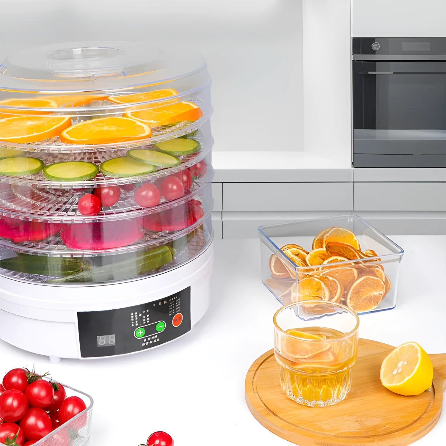 Household fruit dehydrator food dryer with multiple shelf layers and international plug options