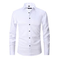 Men's stretch long sleeve work shirt in polyester shown in a choice of colours