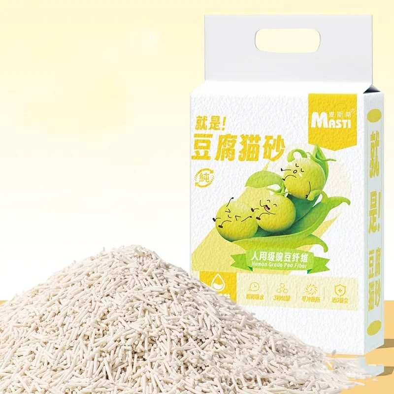 6L plant tofu cat litter with probiotics deodorant sand, activated carbon variant, 2kg bag