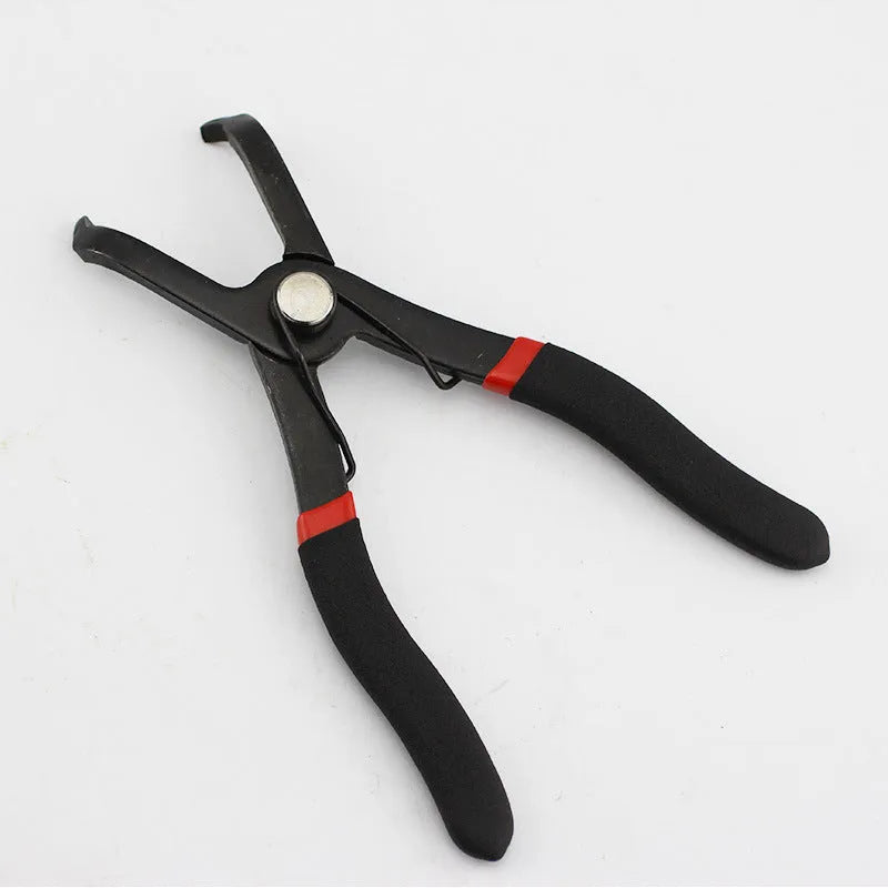 Red interior round nail removal pliers for automotive door panels with PVC handles