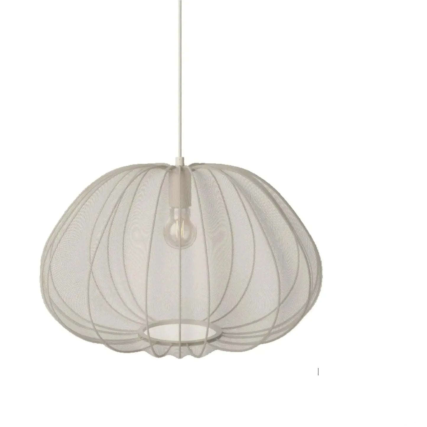 Japanese-style net pumpkin ceiling lamp in iron construction with branch-type design