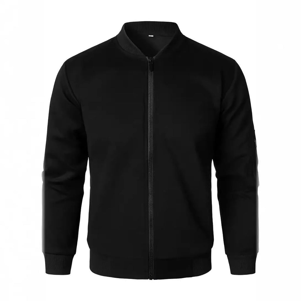 Men's loose fit cotton knitted jacket in business casual style available in black blue grey
