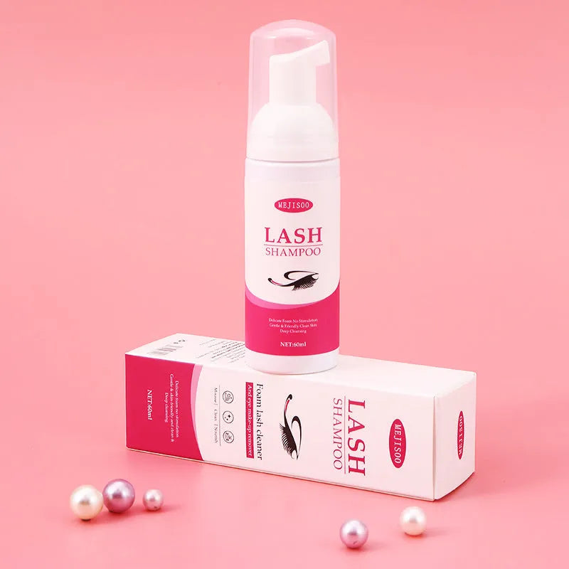 60ml lash shampoo mousse bottle for eyelash cleaning, 3.7cm diameter