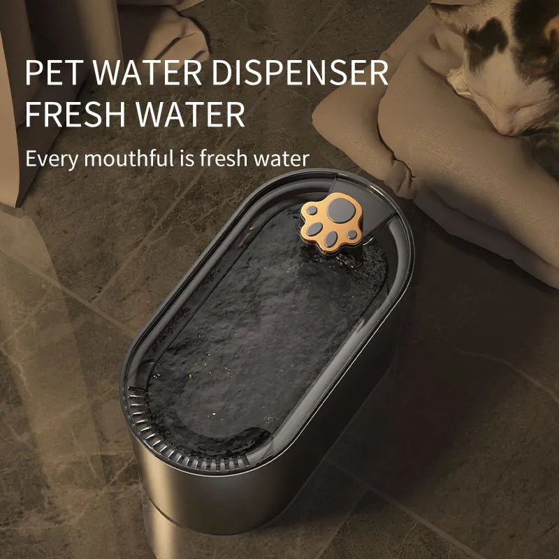 3L automatic pet water fountain with quiet pump and LED light for cats and dogs