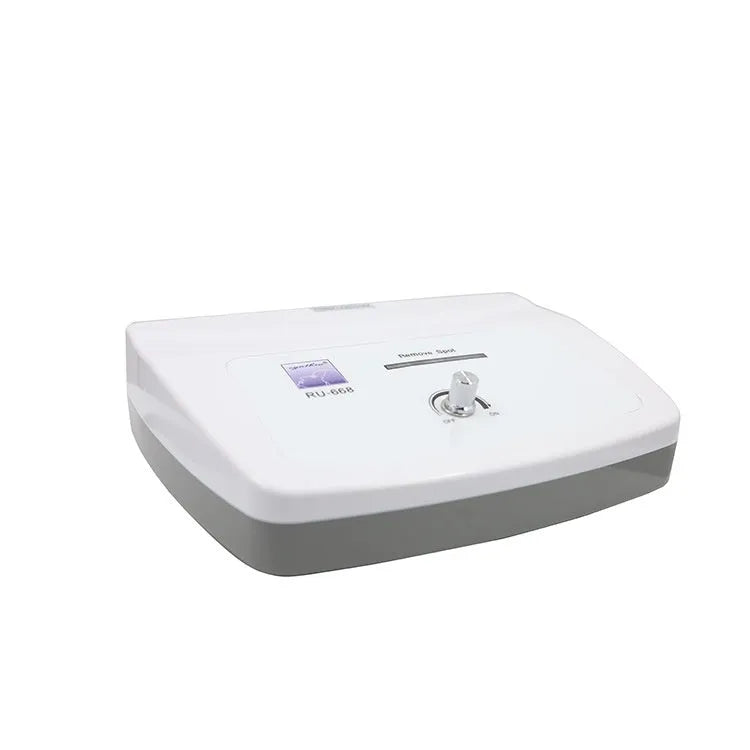 White electronic spot and mole removal beauty instrument for commercial salons with multiple power supply options