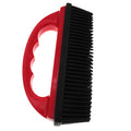Red pet hair removal brush with 160mm by 85mm dimensions for bath and carpet use