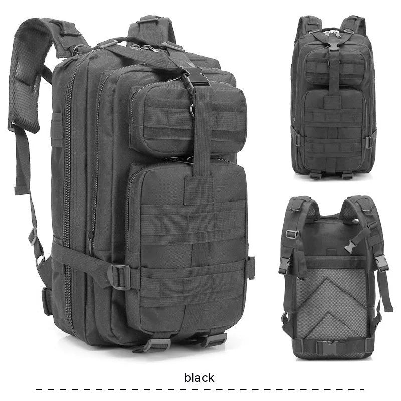 Large khaki Oxford cloth hiking backpack with air pillow belt system, shown for mountaineering use.