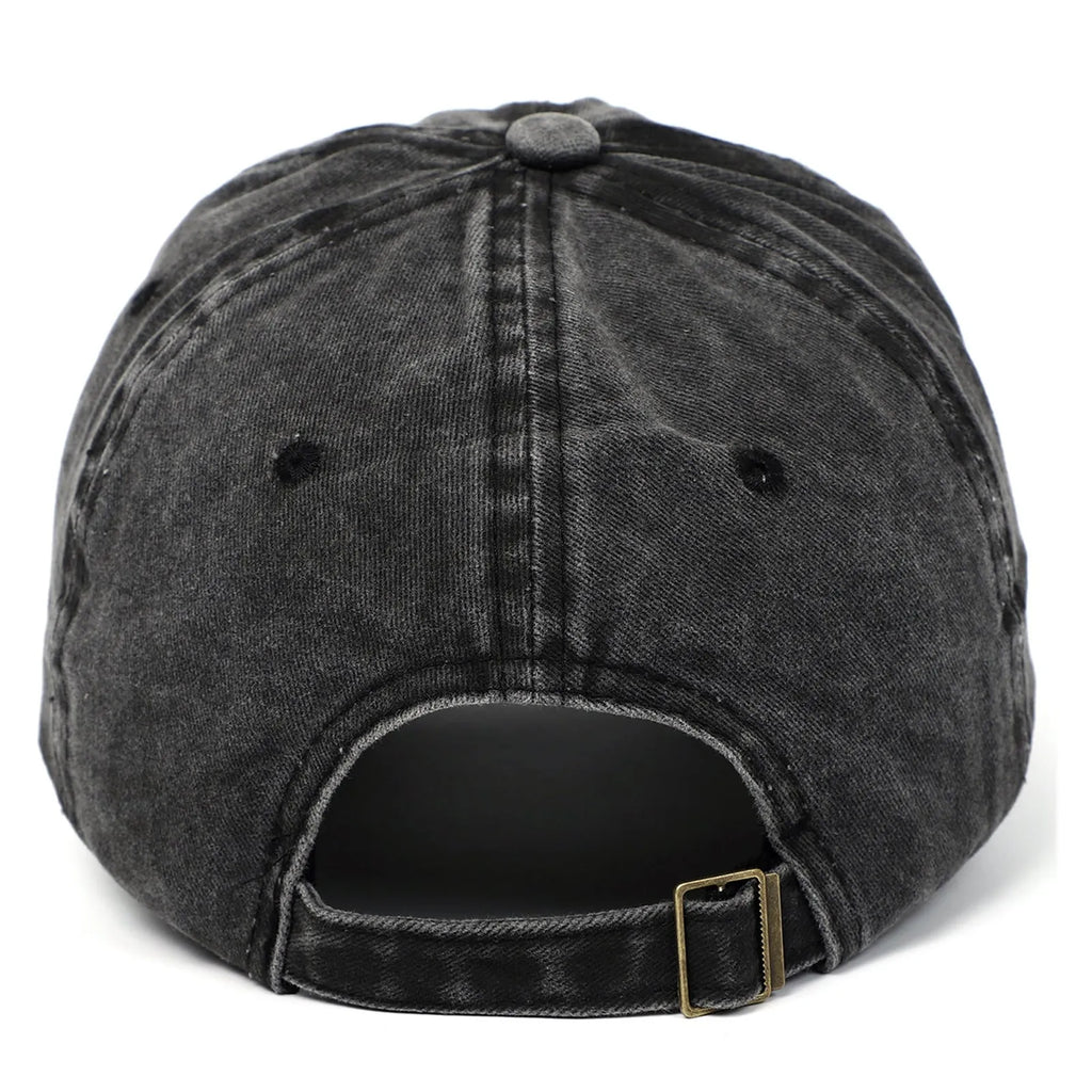 Adjustable cotton baseball cap with embroidery detailing and dome crown in various colour options