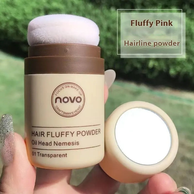 Veejaga translucent oil control powder container showing natural colour face and hairline powder