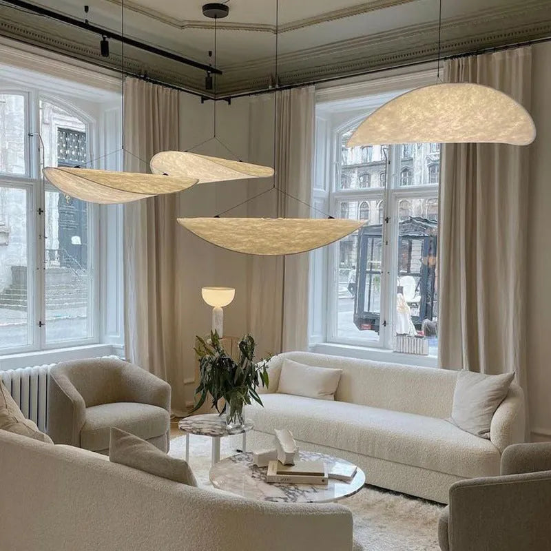 Art silk chandelier with multiple diameter options and remote control for home lighting