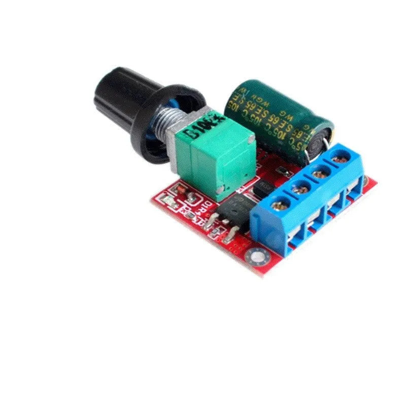 PWM DC motor speed controller with adjustment knob for 5V-35V systems up to 5A