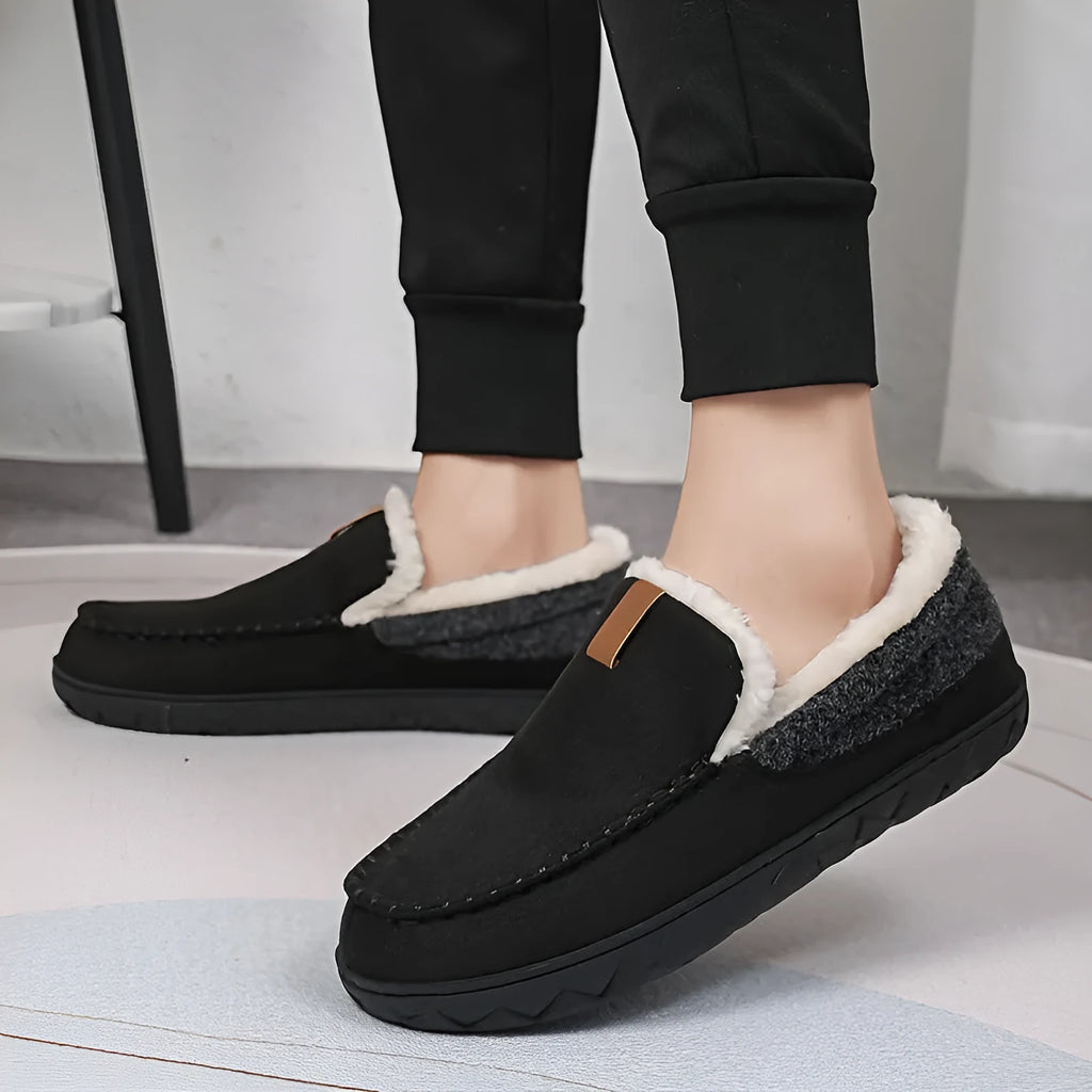 Thickened EVA home slippers for men in minimalist casual style, available in black, brown, camel, gray, US sizes 7 to 15
