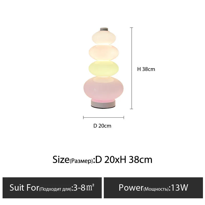 Candy String Rainbow Floor Lamp glass iron creative macaron design table lamp