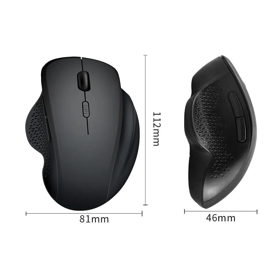 Black and grey USB-C rechargeable wireless mouse for laptops with compact design