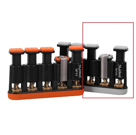 Grey and orange non-slip silicone climbing fingerboard finger trainer for hand strength development.