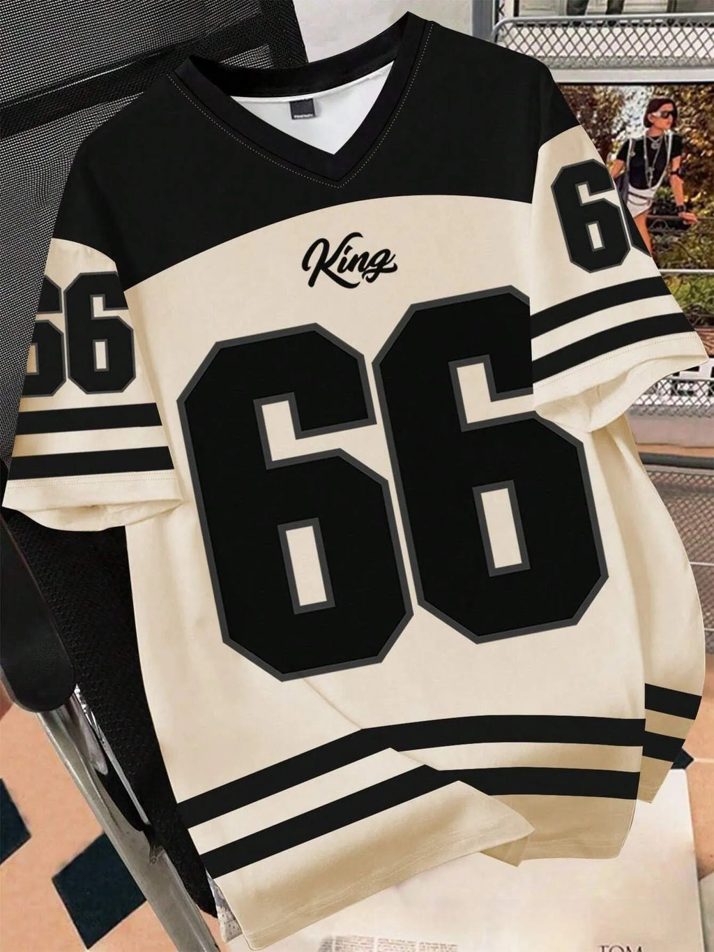 Men's grey loose-fit T-shirt featuring a large 3D digital print of the Chicago Bulls number 23 on the front.