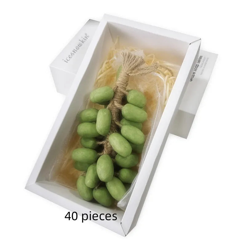 Handmade grape soap bars in four grape variants with 120g weight and multiple packaging options
