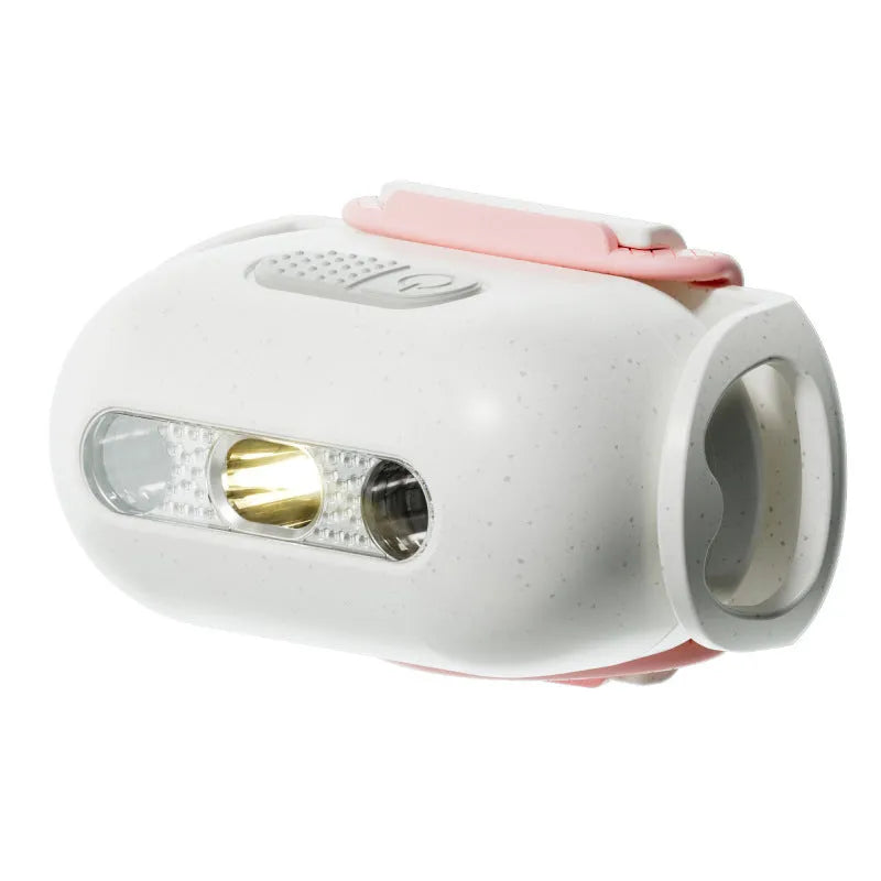 LED light up dog collar with puppy hanging lamp ring in caramel mocha colour