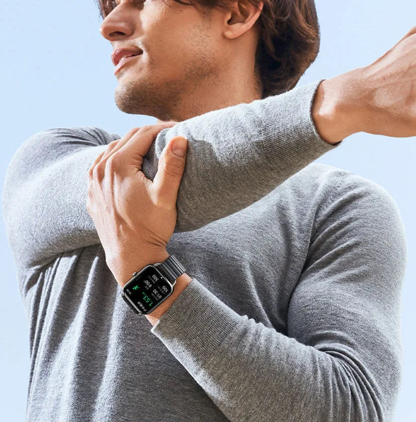 HAYLOU RS4 Plus smart sports watch with AMOLED display in black, champagne or silver colours