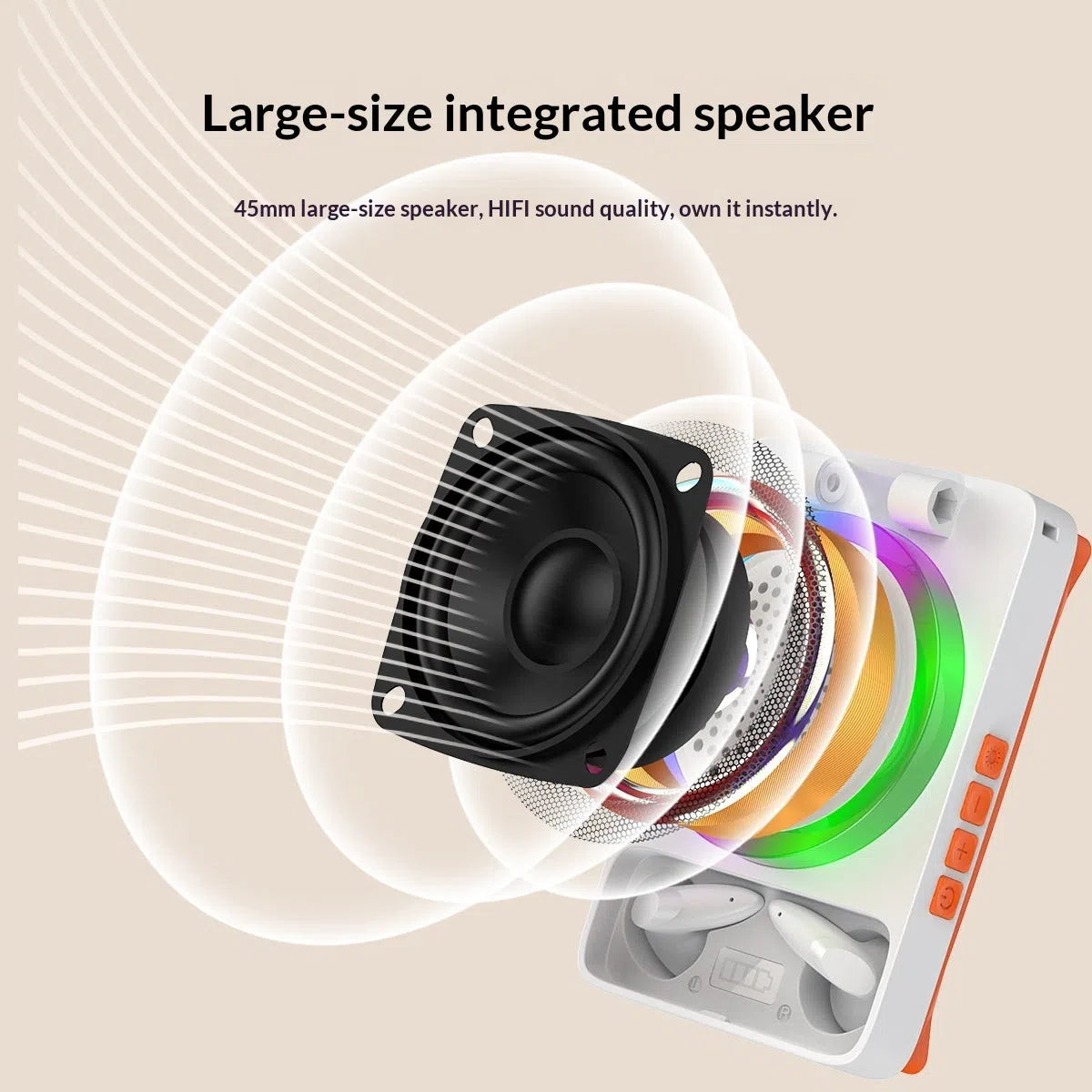 Multifunctional mobile phone holder with built-in 3W speaker, available in black and white