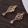 Hollow water drop pendant with crown and zircon design in five colour options