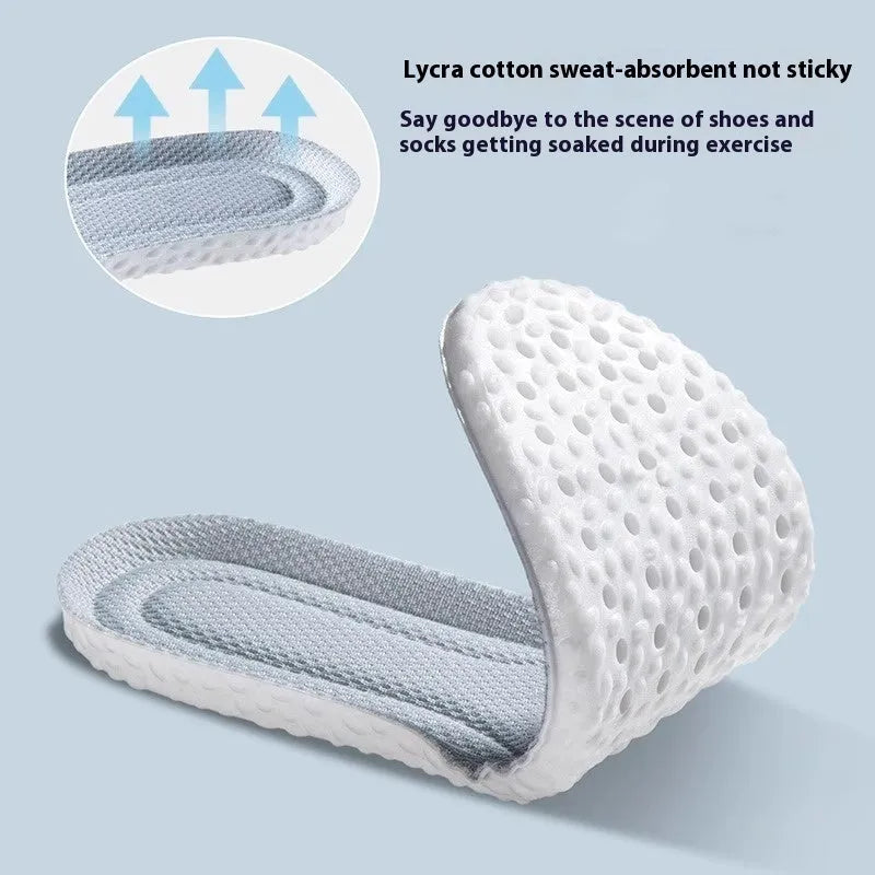 Breathable PU sports insoles in black, grey and orange with trim-to-fit edges for sizes 35-46