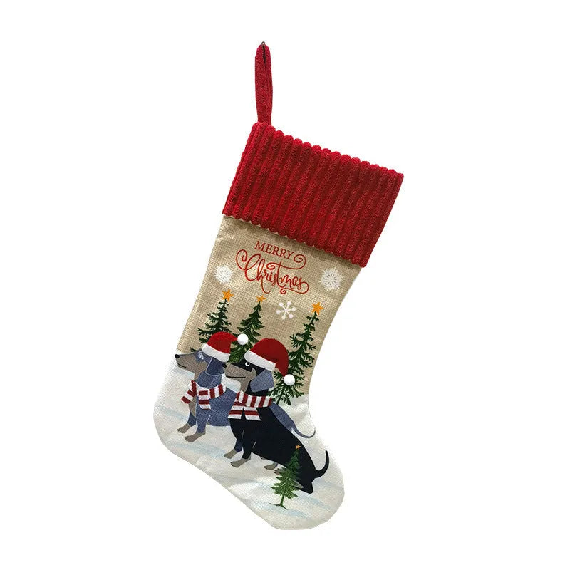 Large cloth Christmas tree pendant ornament in pastoral or American style, measuring 46cm by 28cm.