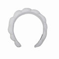 Handmade cloth hair band in pink for shampoo and spa use, narrow width, soft fabric