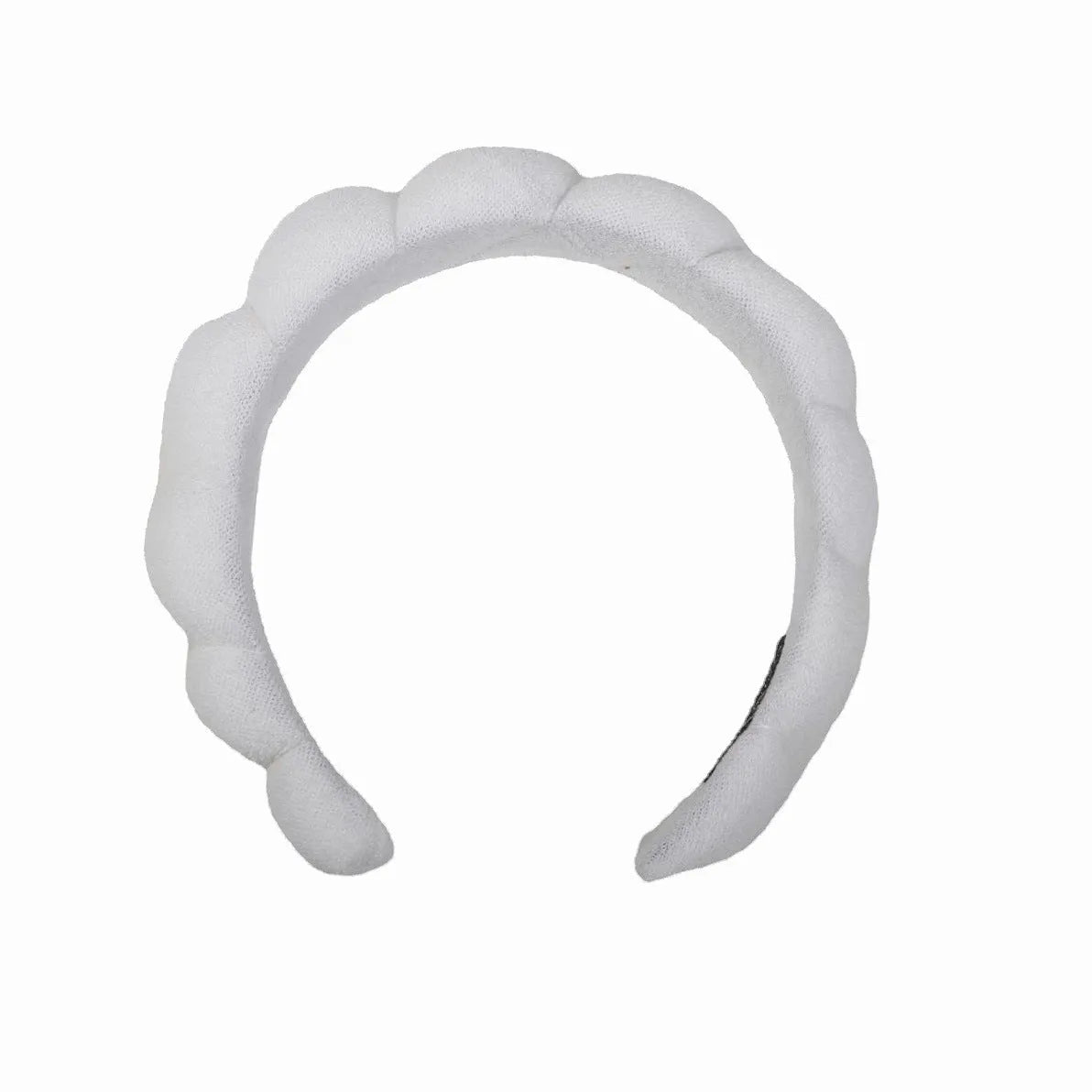 Handmade cloth hair band in pink for shampoo and spa use, narrow width, soft fabric